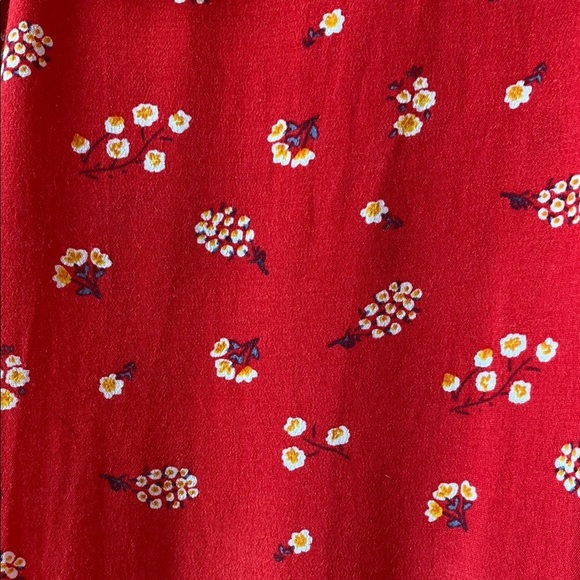 Loft Floral Red Wrap Skirt - Picture 2 of 4